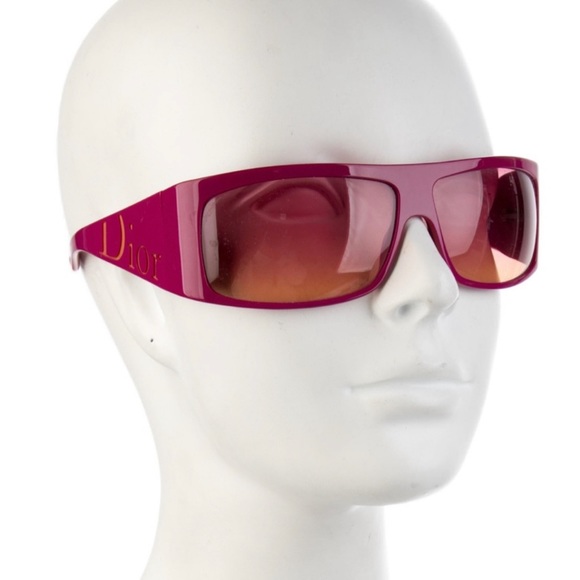 Vintage John Galliano for Christian Dior Your Dior 1 Pink Orange Logo Sunglasses - Picture 3 of 16